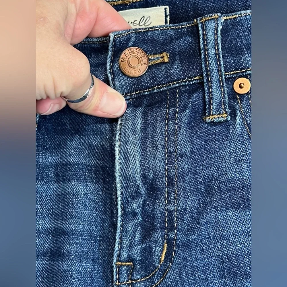 Madewell The Slim Boyjean: Raw-Hem Edition Mid Rise Denim Classic Straight Leg